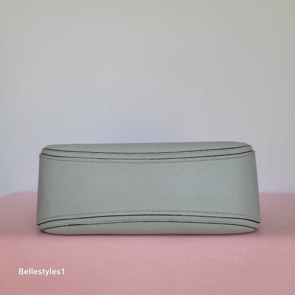 KATE SPADE Hudson Pebbled Leather Medium Flap Convertible Shoulder Bag-Platinum⭐ - Picture 9 of 16